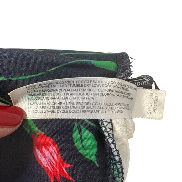 Eloquii Womens Size 20 Floral Print Straight Skirt With Red Stripes - Picture 6 of 8